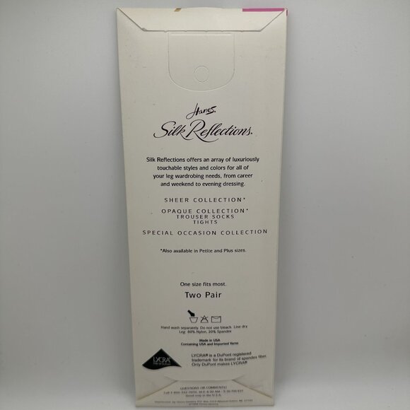 Hanes Silk Reflections Silky Sheer Knee Highs Sandalfoot 725 Barely There 2 Pair - Picture 3 of 3